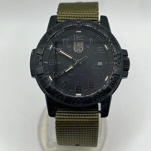 Luminox Navy SEAL 3000 Series Watch Mens 44mm Black Olive Green Tactical 100M
